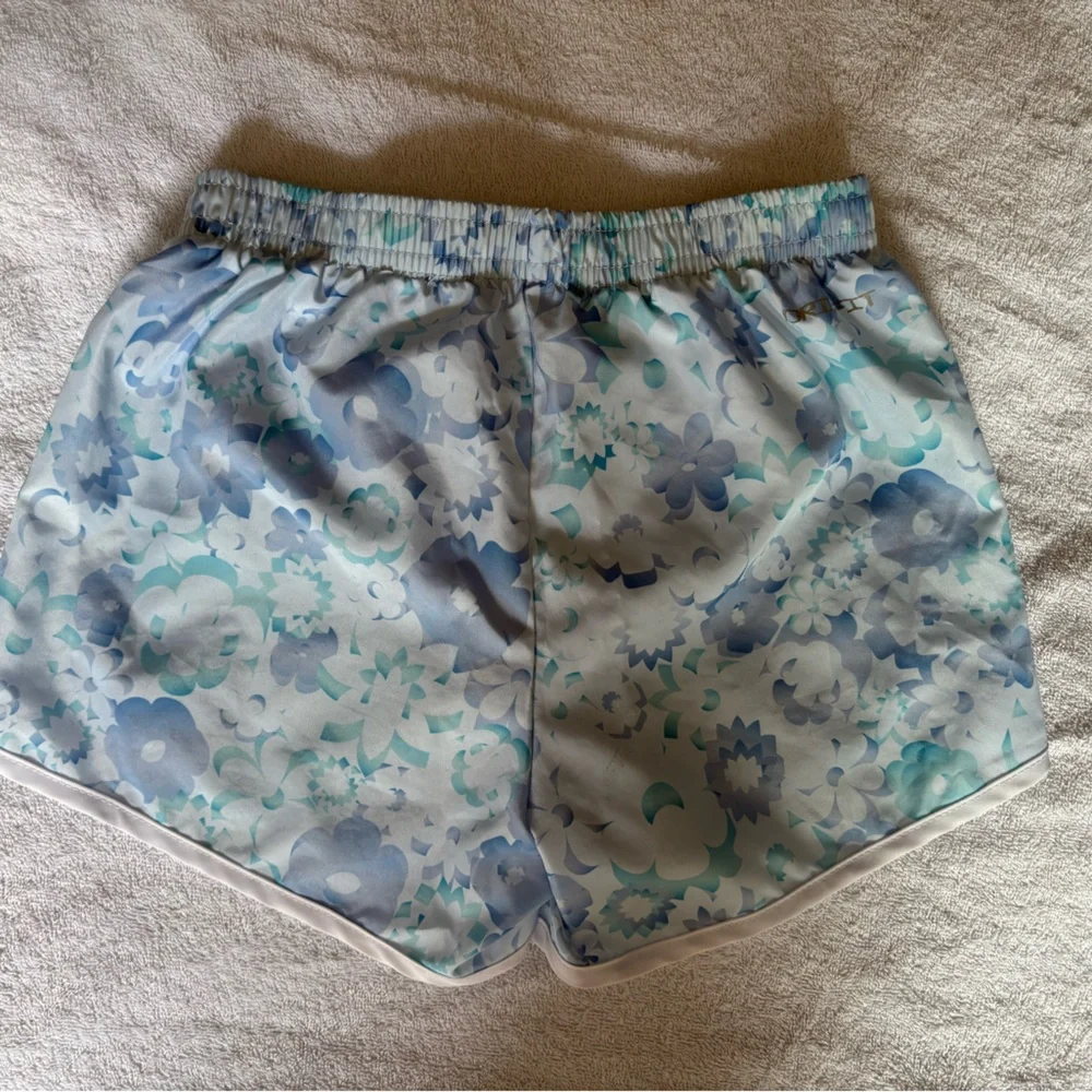 Girls Nike Dri-FIT Flowers White and Blue Shorts